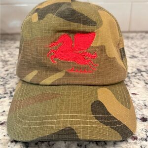 Sabbi Camouflage Cap with Red Pegasus Embroidery
